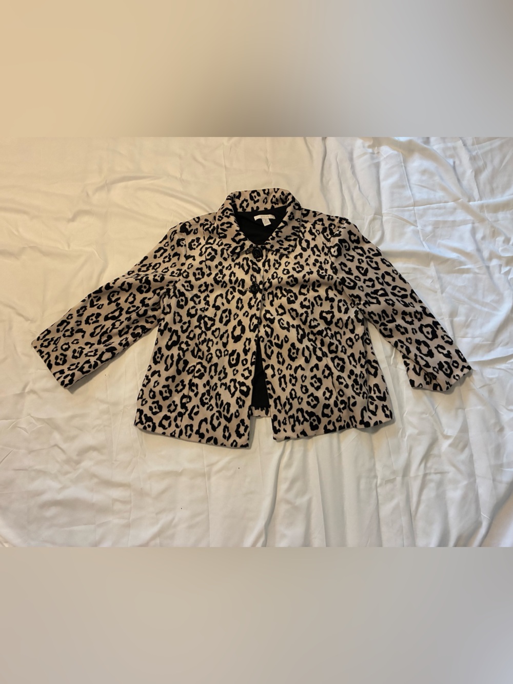 Vintage Inspired Leopard Print faux fur swing coat 16w
